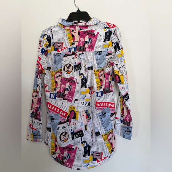 NY&C Madison shirt size S long sleeve Multicolor Graphic Print - Picture 3 of 6